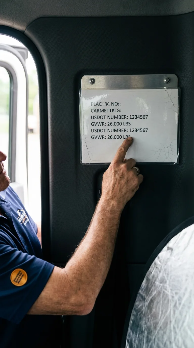 USDOT licensing placard verification in Divernon